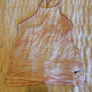 Nike Pink Racerback Tank Top with Black Logo